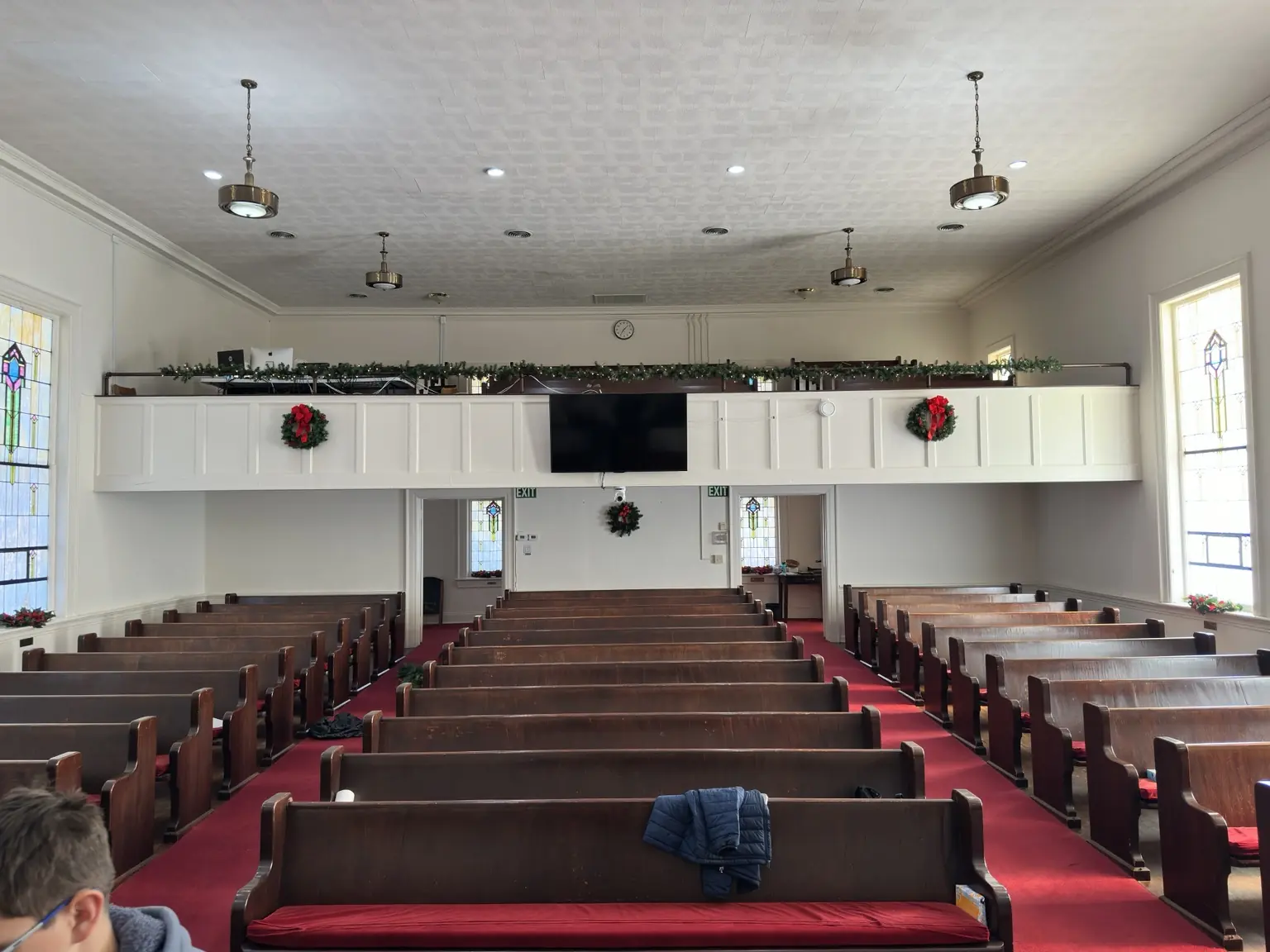 The historic sanctuary looking toward its balcony
